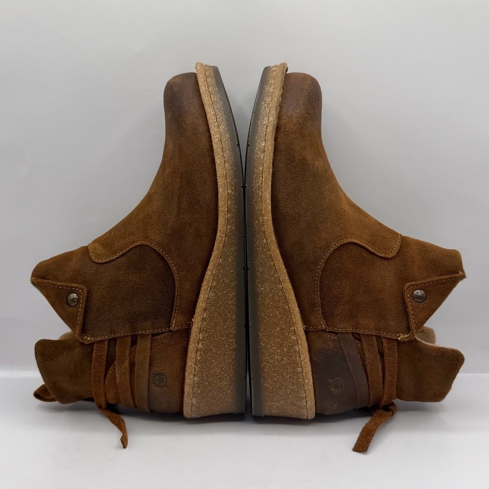 Born Varas Women's Size 9.5 Brown Leather Ankle Boots Side Zipper Comfort - Picture 7 of 11